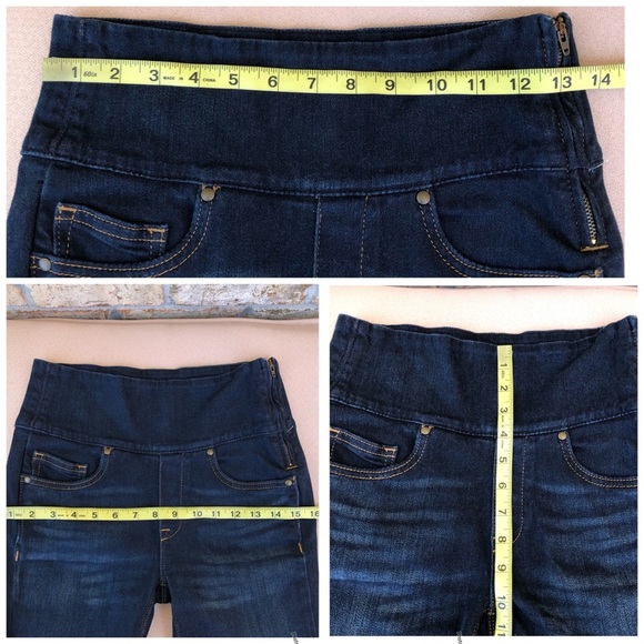 SPANX The Signature Side Zip High Waist Dark Wash Skinny Slimming Jeans 27 - Picture 15 of 16